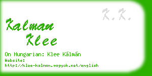 kalman klee business card